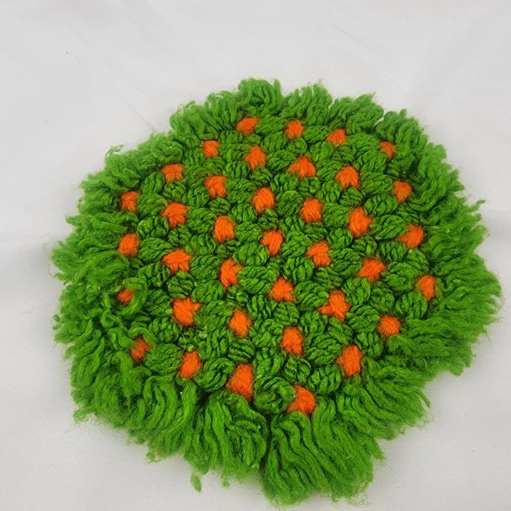 Vintage Handmade Crocheted Lot of 10 Hot Pads Pot Holders‎ 8 Coasters With Stand